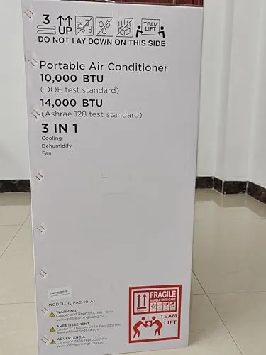 14,000 BTU Portable Air Conditioner Cools Up to 700 Sq.Ft, 3-IN-1 Quiet Portable AC Unit with Remote Control & Installation Kits for Large Room, Campervan, Office, Temporary Space