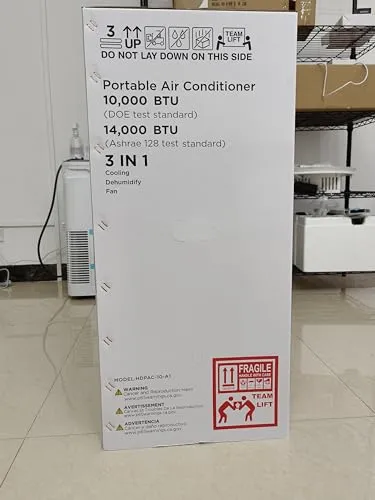 14,000 BTU Portable Air Conditioner Cools Up to 700 Sq.Ft, 3-IN-1 Quiet Portable AC Unit with Remote Control & Installation Kits for Large Room, Campervan, Office, Temporary Space