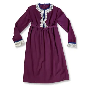 1940s-1950s Maroon and Lace Prairie Dress