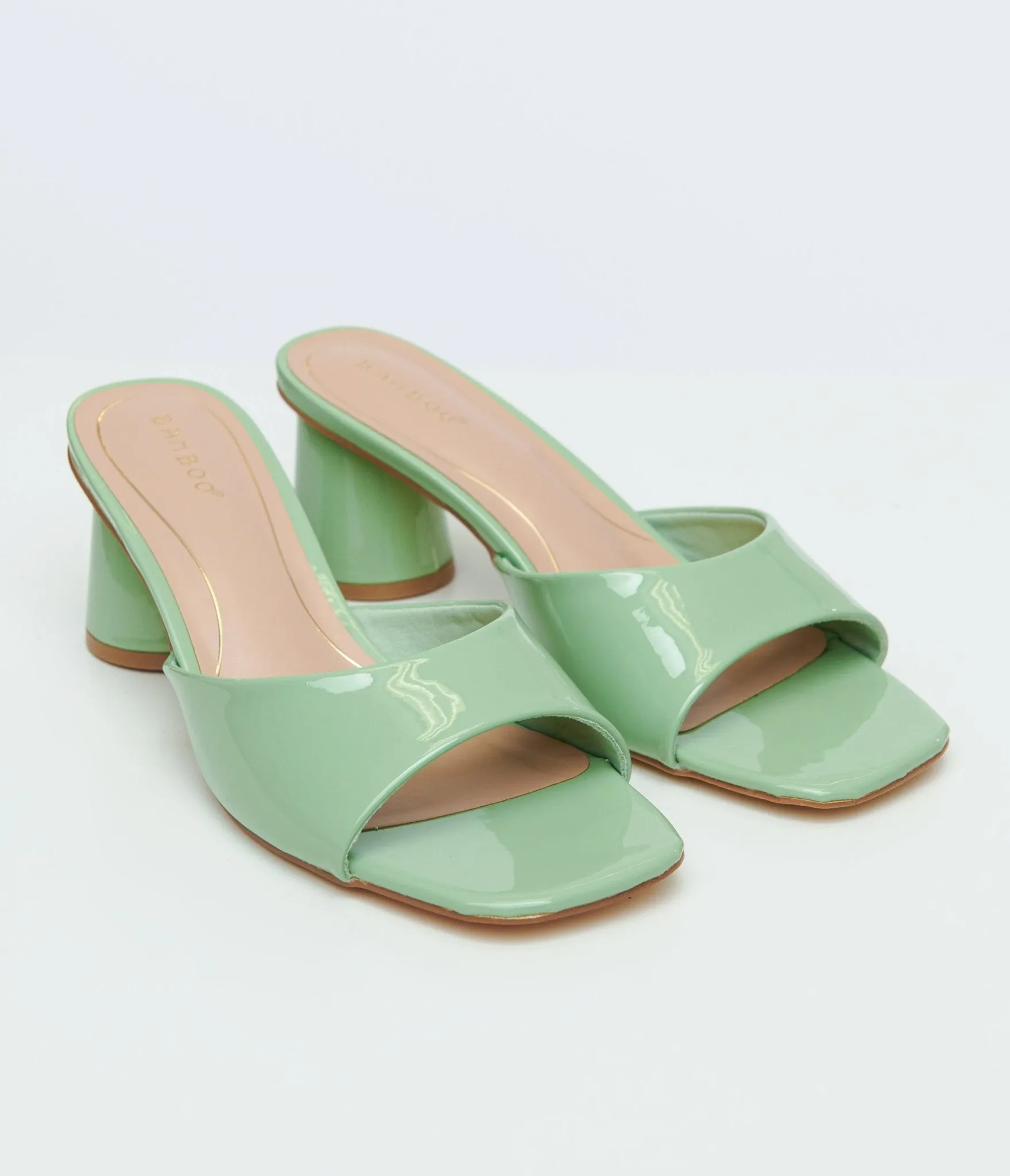 1990s Sage Green Square Toe Mules