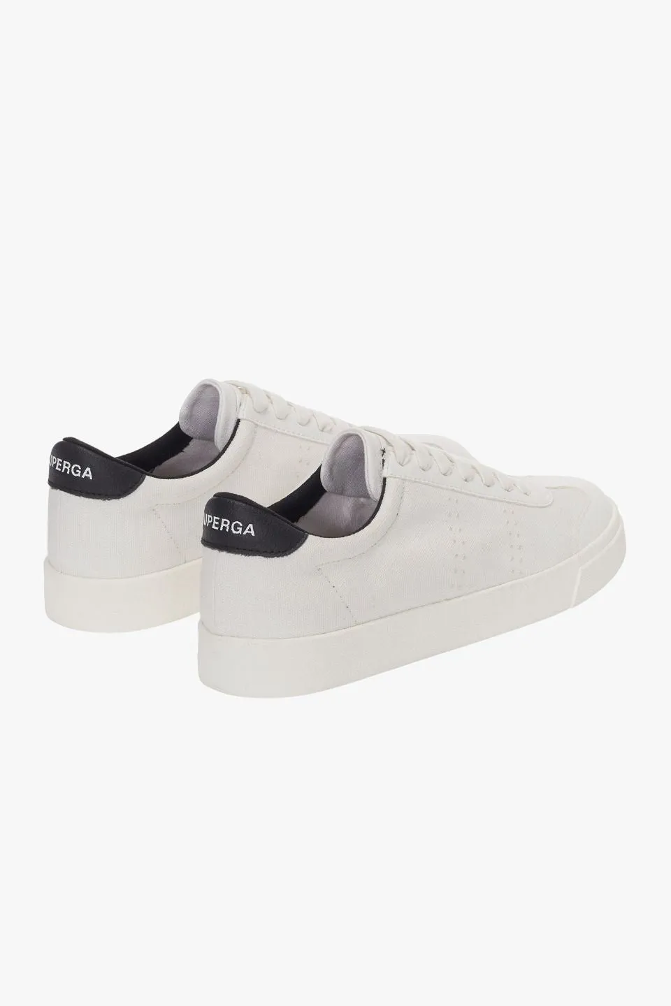 2843 White With Black Trim Club Canvas Grape-Faux Leather Sneaker