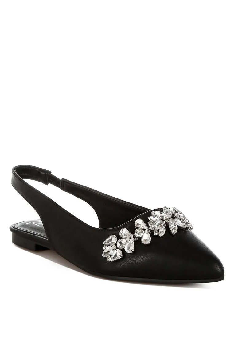 Adhara Diamante Embellished Flat Sandals