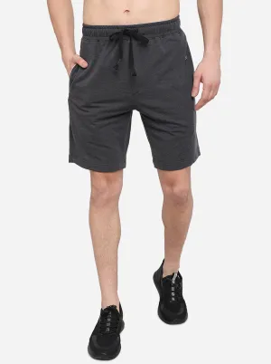 Anthra Melange Solid Regular Fit Shorts | JadeBlue