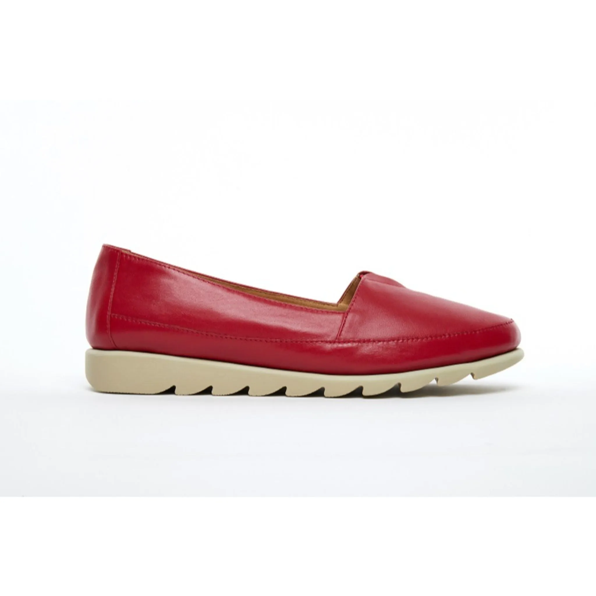 Barani Leather Pumps Ballet Flats 8938-71 Red