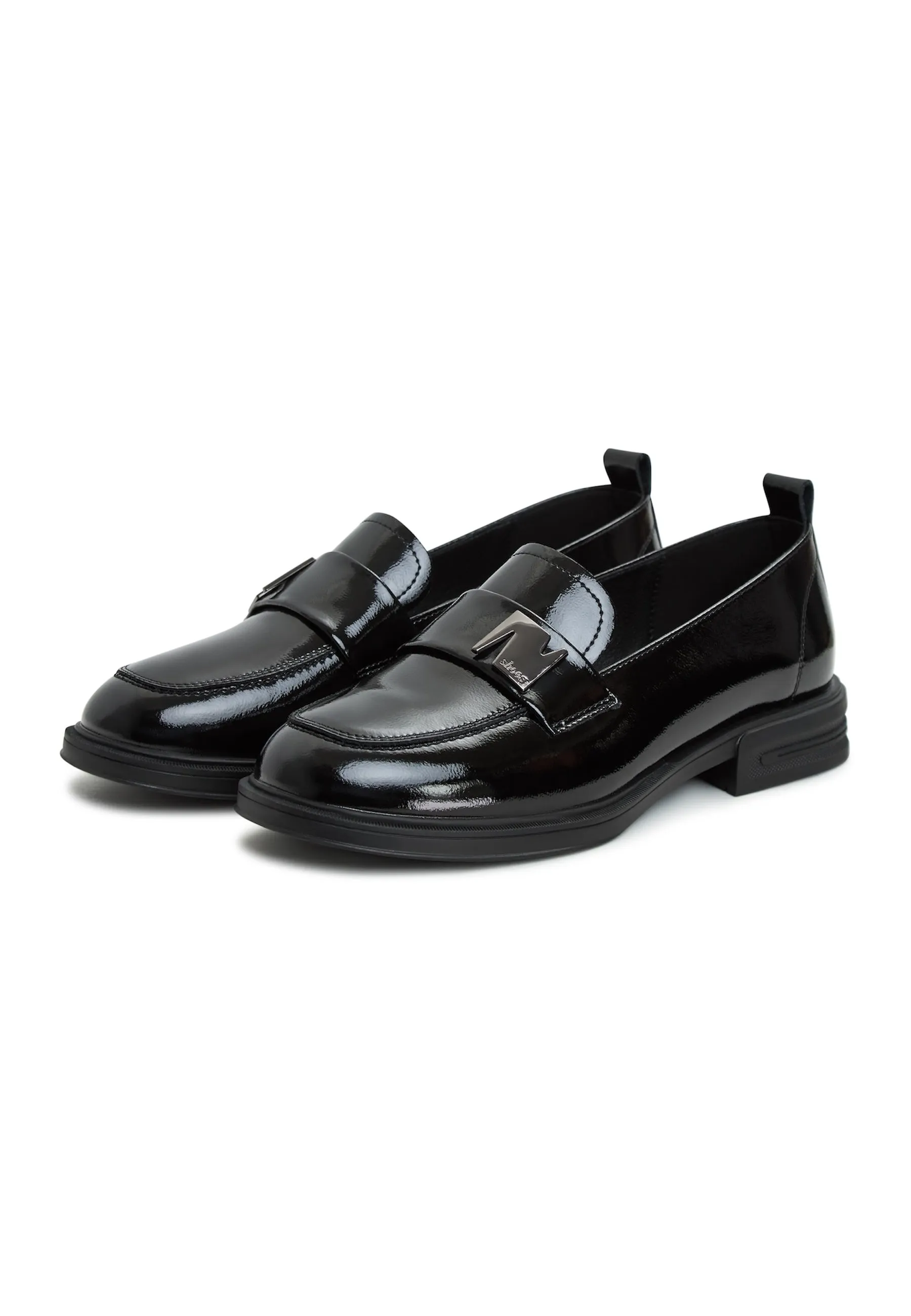 Block Heels Loafers - Black