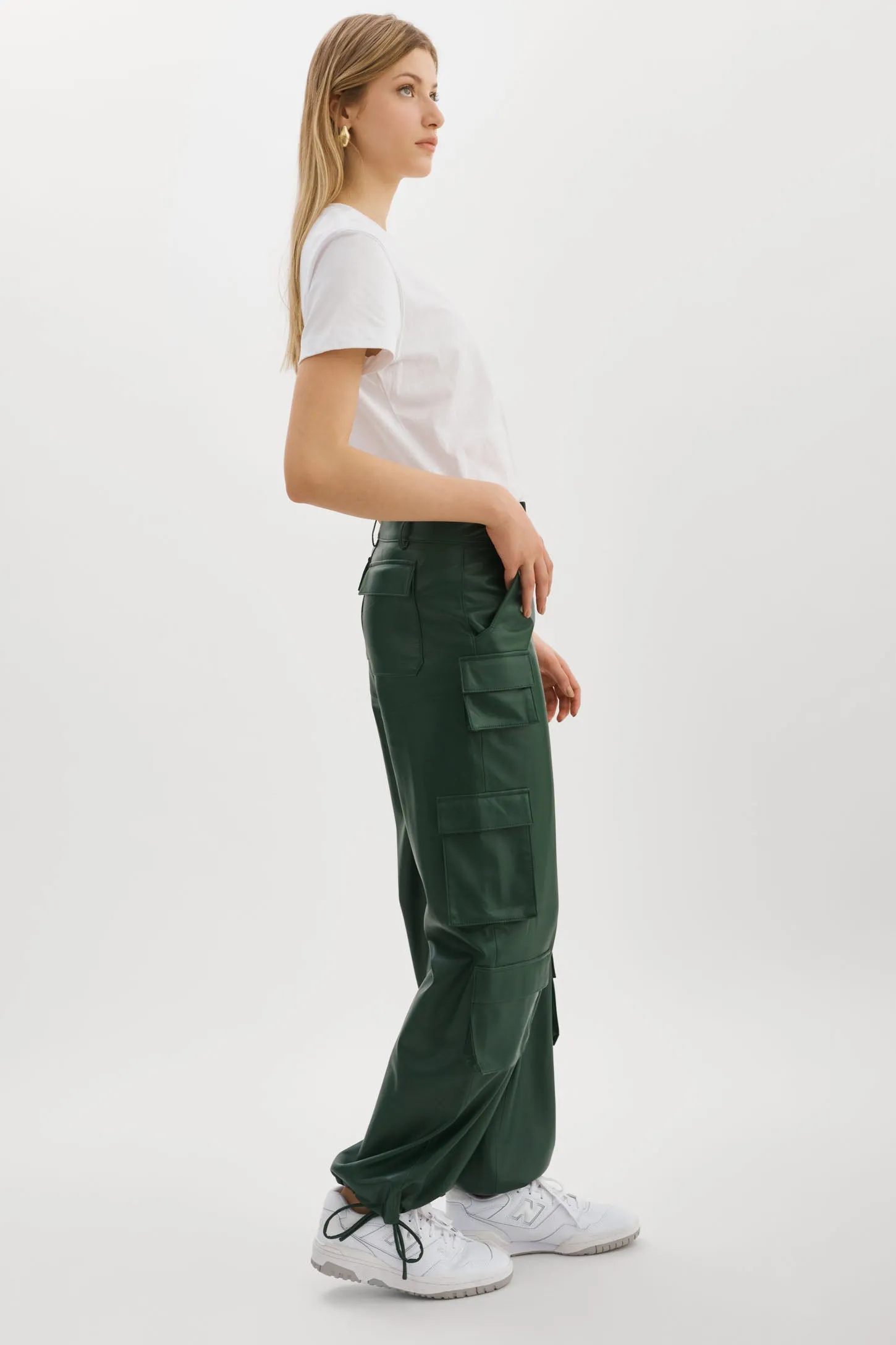 BOBBI | Faux Leather Cargo Pants