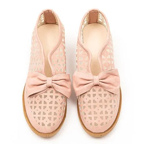 Bowknot hollow out flats closed toe summer sandals for women