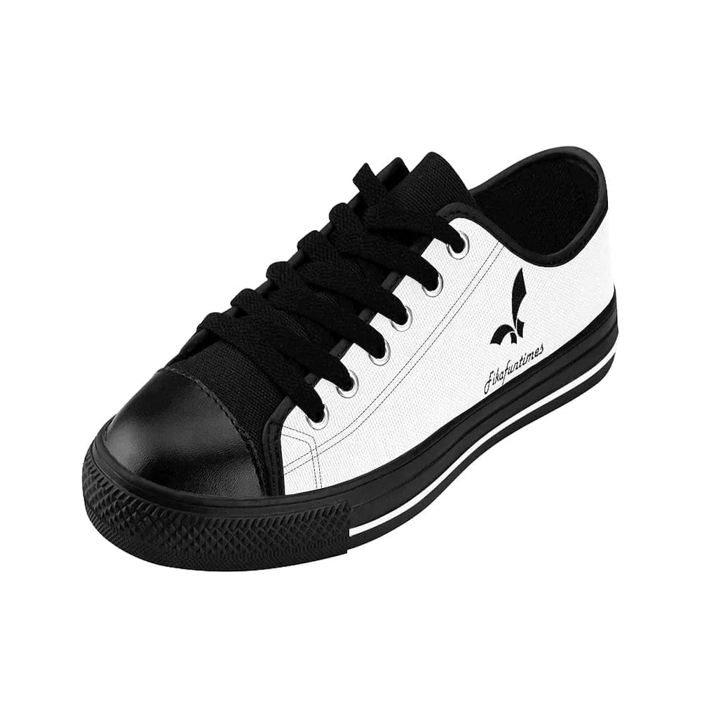 Breathable Lace-Up White & Black Canvas Fikafuntimes Skate Shoes