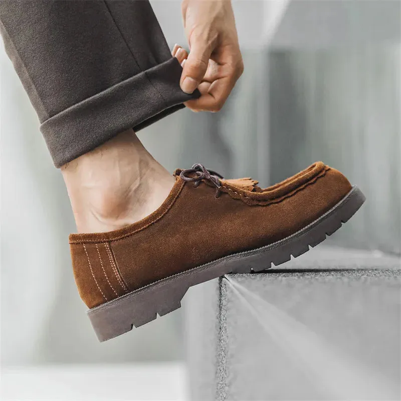 Brown Suede Leather Casual Loafers