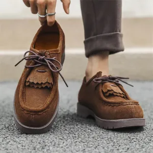 Brown Suede Leather Casual Loafers