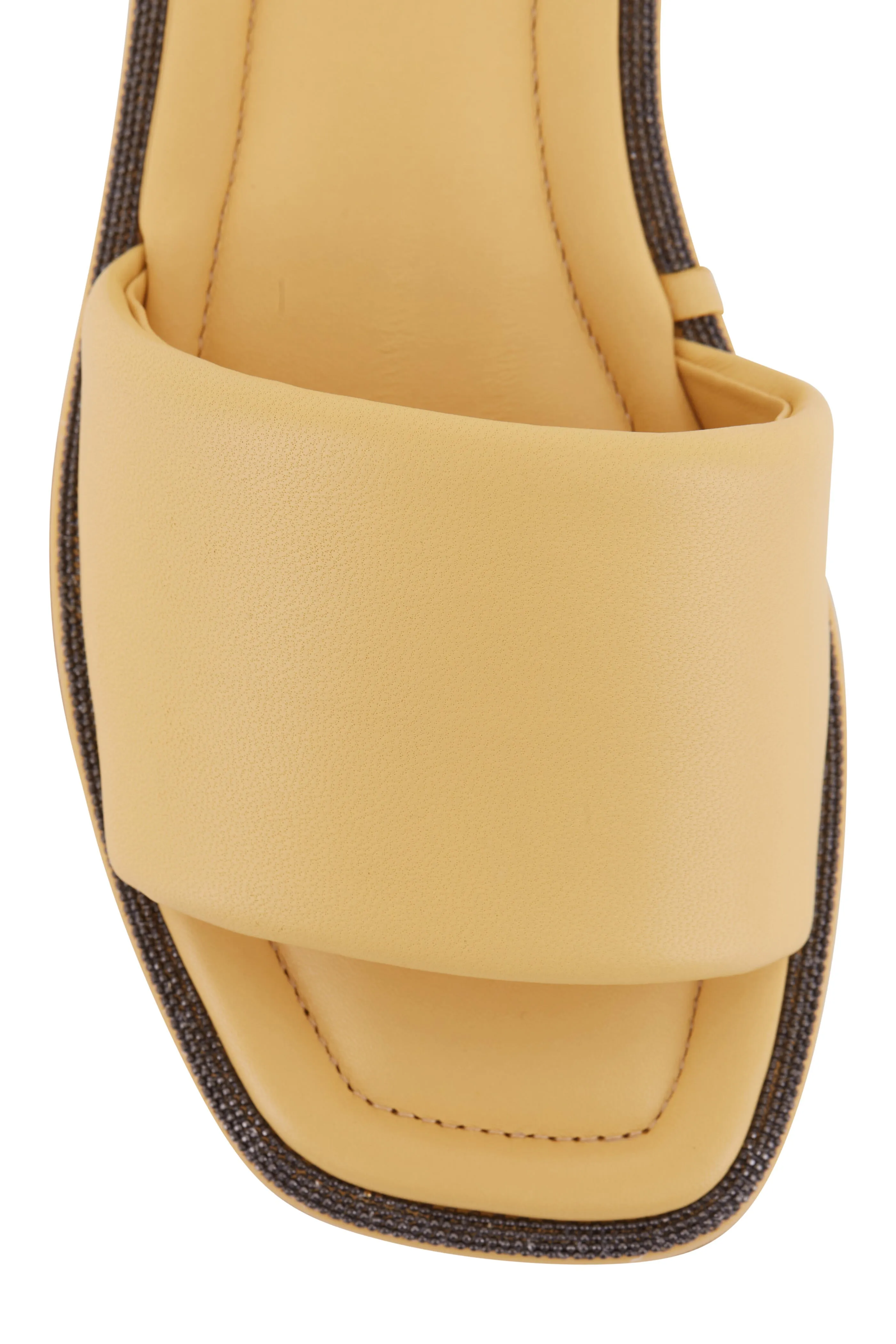 Brunello Cucinelli New Women's Yellow Monili Embroidered Slippers