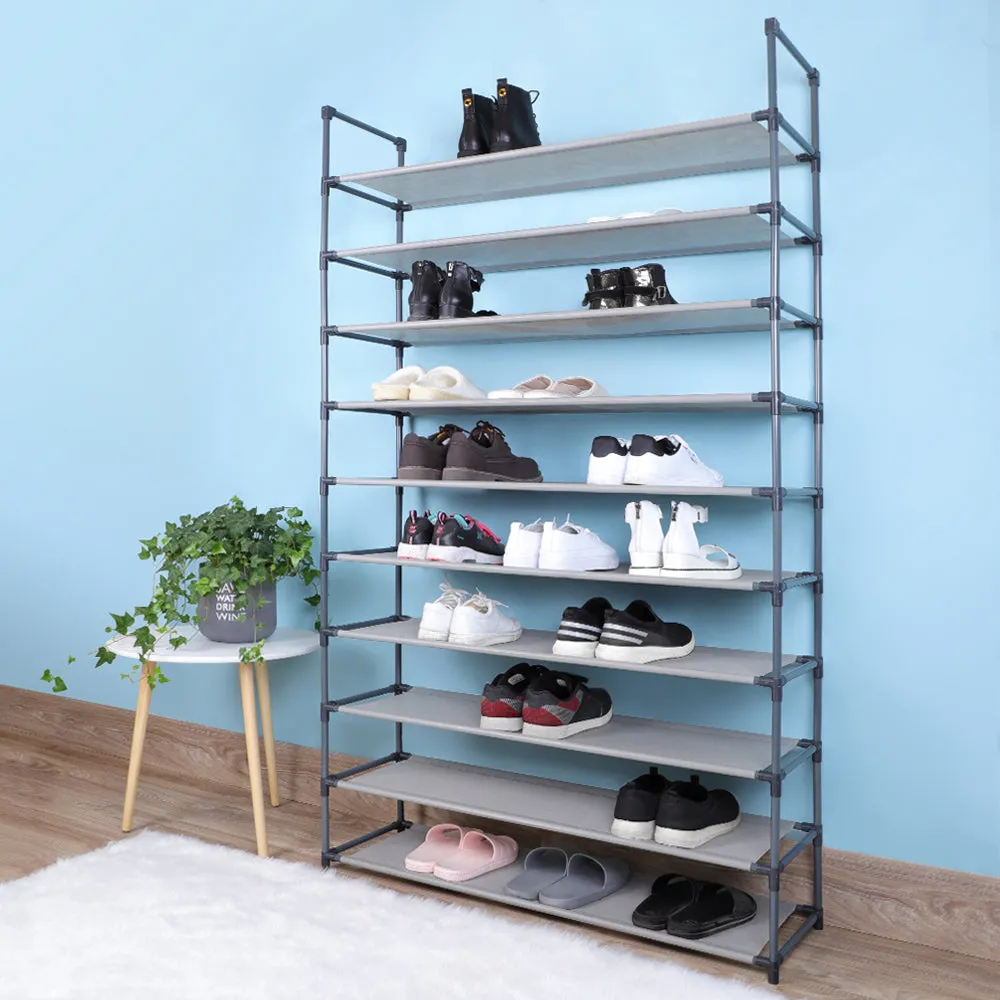 Camabel 10 Tiers Rack Shelves For 60 Pairs Non-Woven Fabric Gray SR002