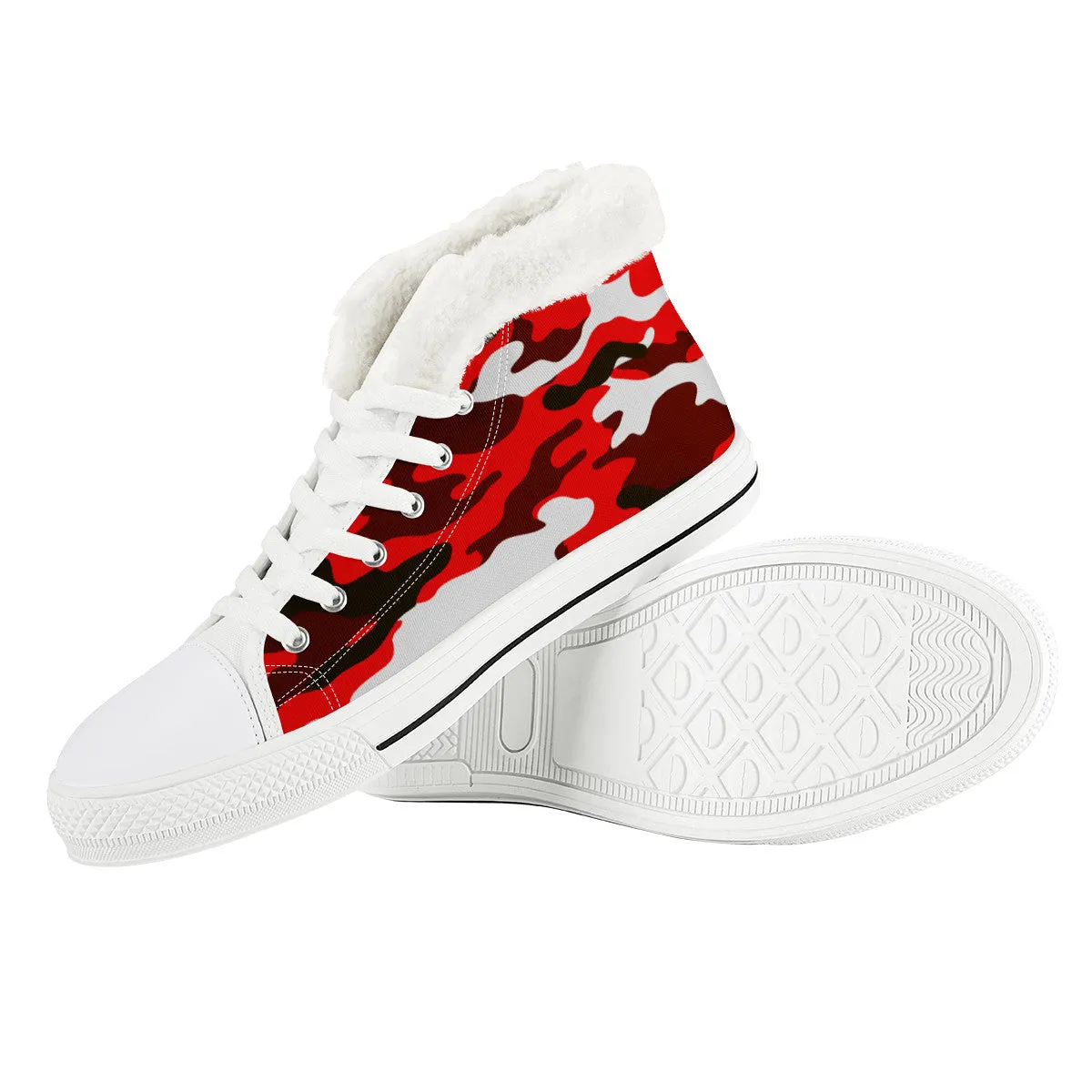 CAMOUFLAGE RED WINTER CANVAS SHOES