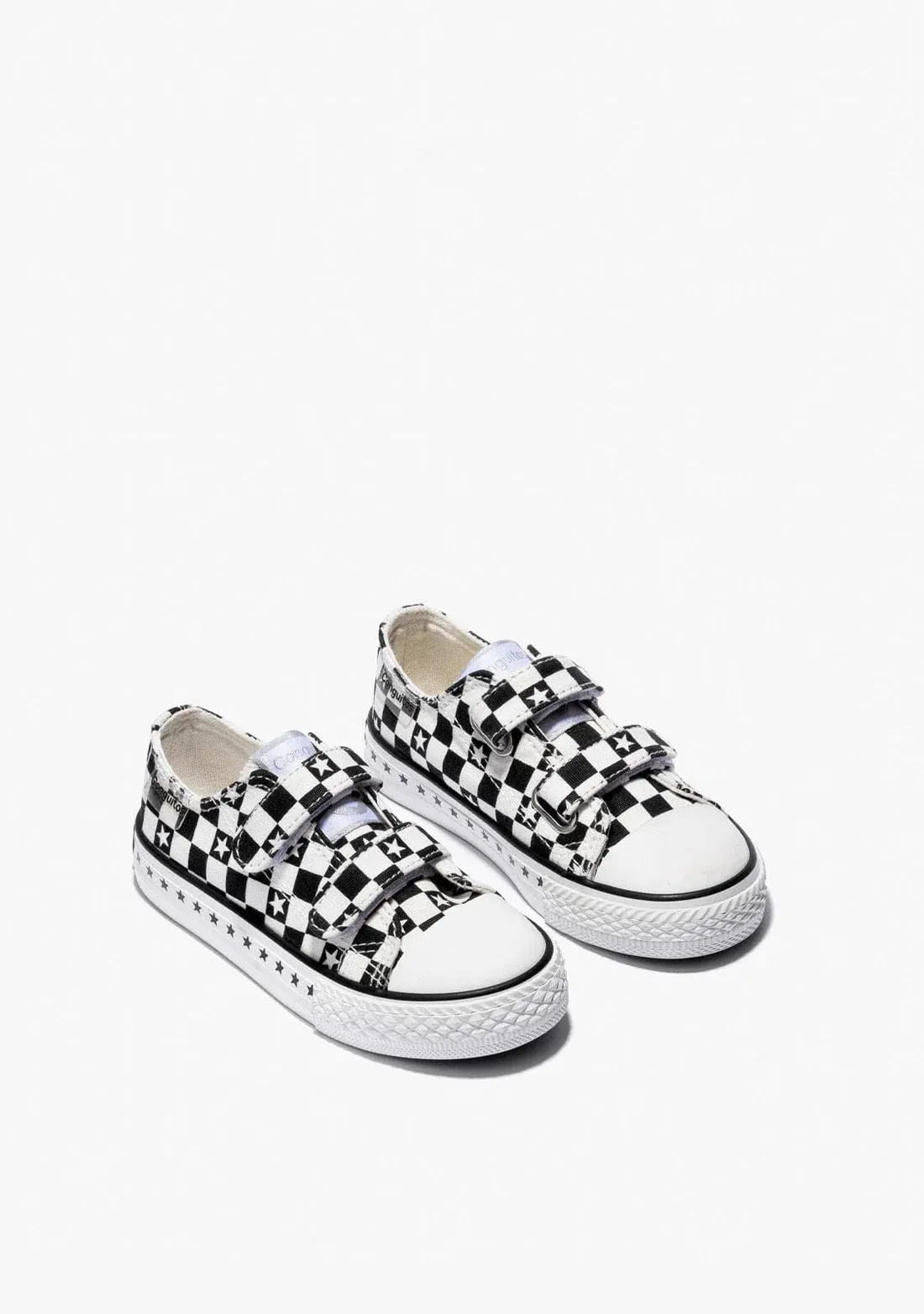 Checkers with stars velcro sneakers