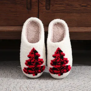 Christmas Tree Home Slippers Fashion Non-slip Floor Bedroom Slipper For Women Fuzzy House Shoes Winter, lioness-love