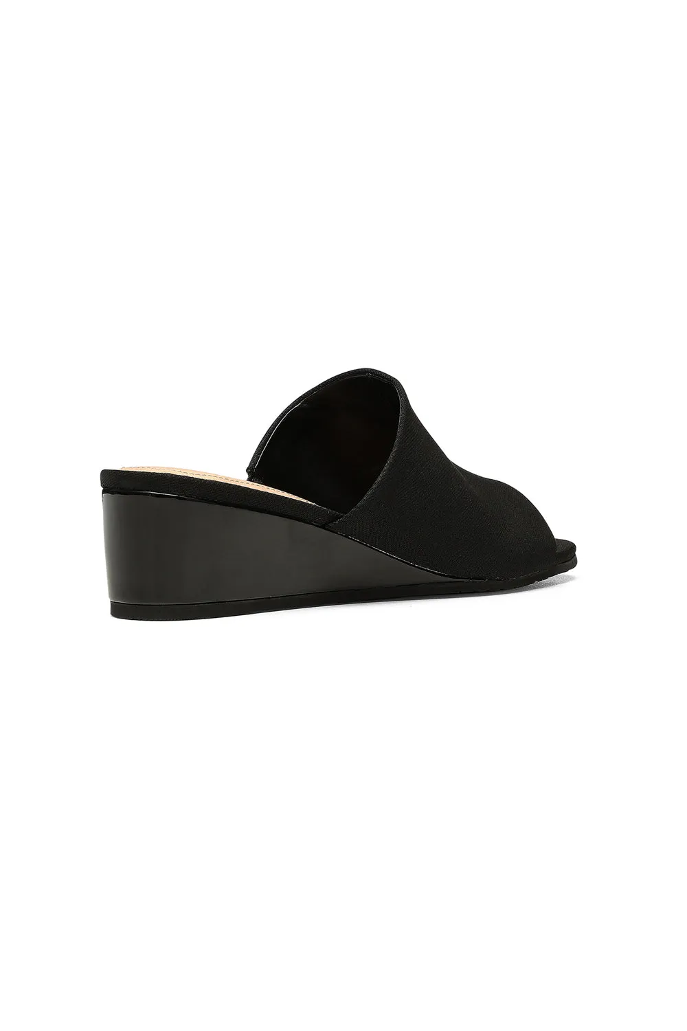 Claudine Wedge Mule Sandals - Black