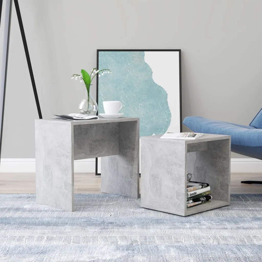 Coffee Table Set Concrete Grey 48x30x45 cm Engineered Wood