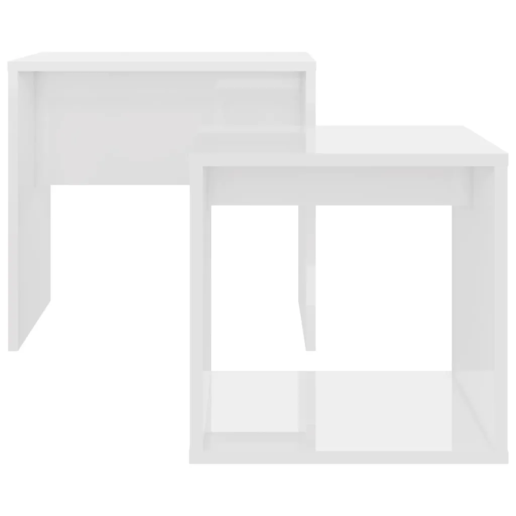 Coffee Table Set High Gloss White 48x30x45 cm Chipboard