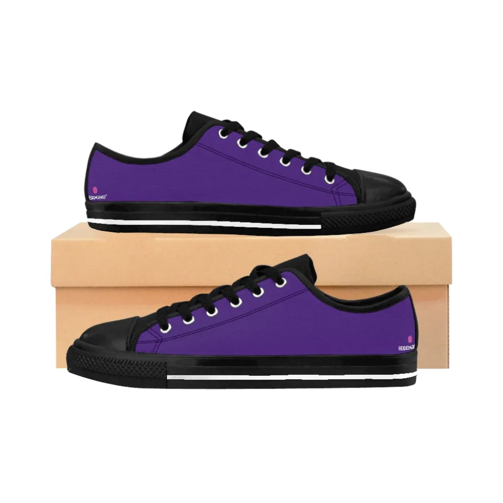 Dark Purple Color Women's Sneakers, Lightweight Low Tops Tennis Running Casual Shoes For Women