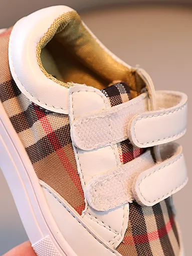 Designer Inspired Plaid Velcro Sneakers by Liv and Mia