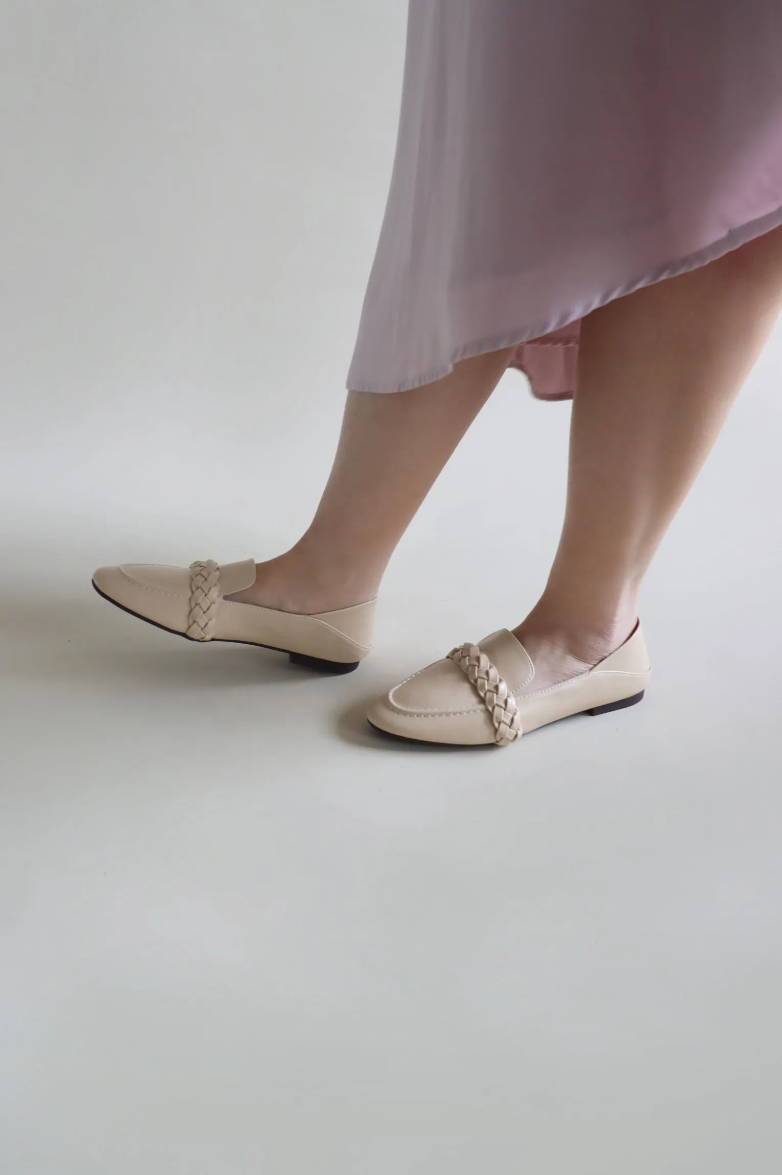 Edith Braided Loafers (Beige) - Size 35