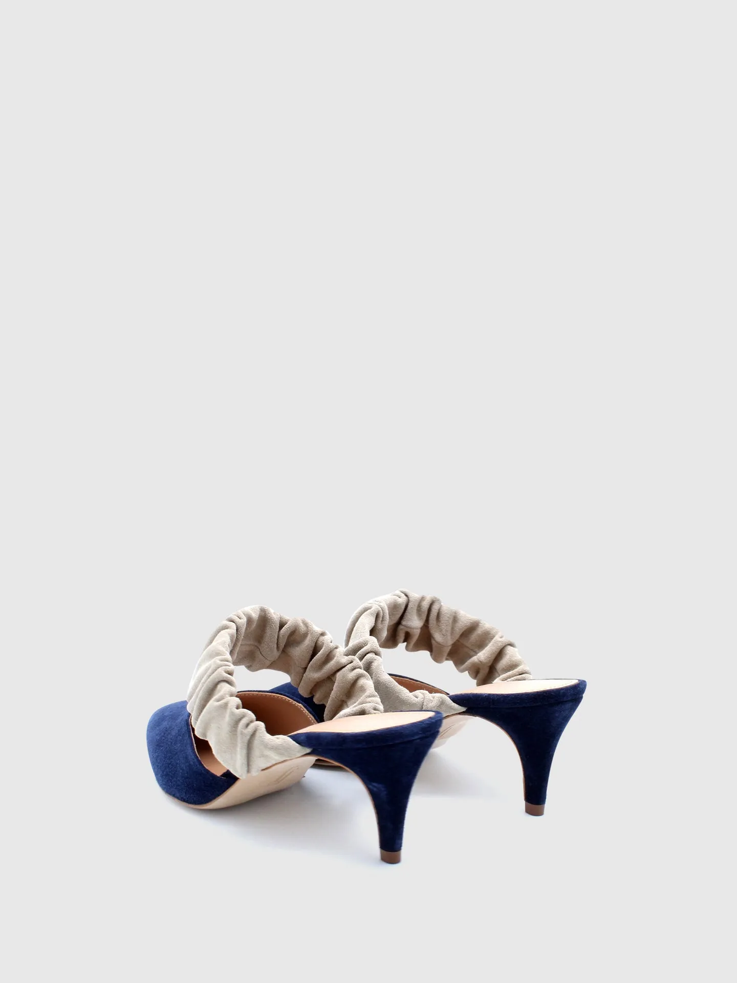 Elasticated Mules G01L2 Suede Blue