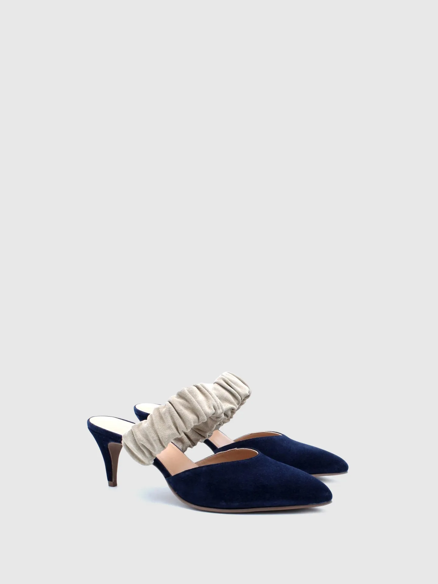 Elasticated Mules G01L2 Suede Blue