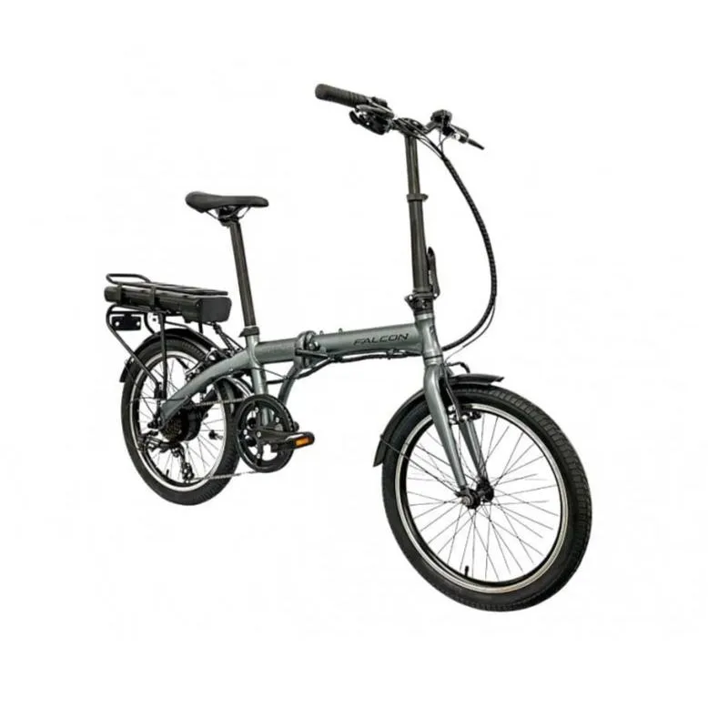 Falcon Compact Electric Folding Bike, 20" Matte Grey