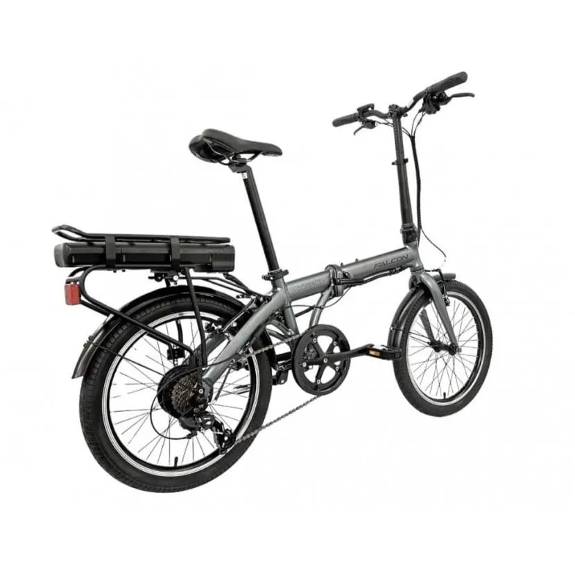 Falcon Compact Electric Folding Bike, 20" Matte Grey