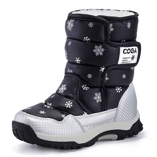 Fashionable Water-proof Girls' Square Toe Snow Boots