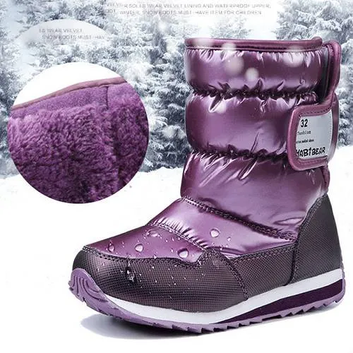 Fashionable Water-proof Girls' Square Toe Snow Boots