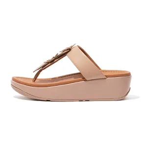 FitFlop Fino Sleek Floral Sandals - Beige