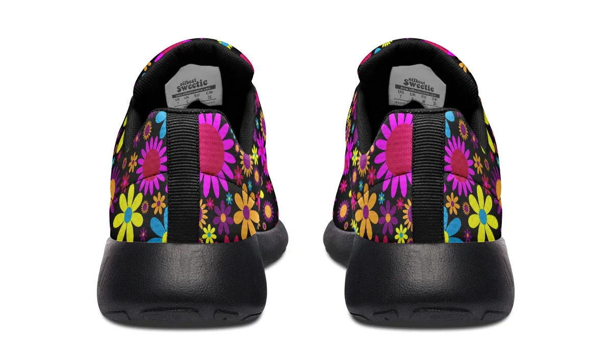 Funky Retro Flowers Sneakers