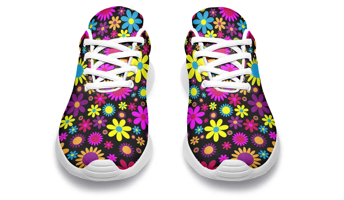 Funky Retro Flowers Sneakers