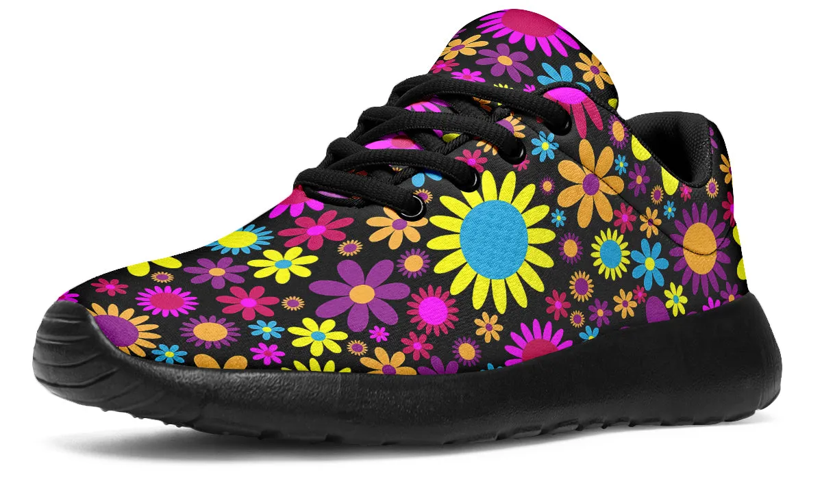 Funky Retro Flowers Sneakers