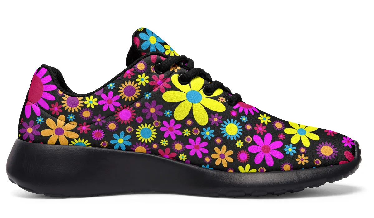 Funky Retro Flowers Sneakers