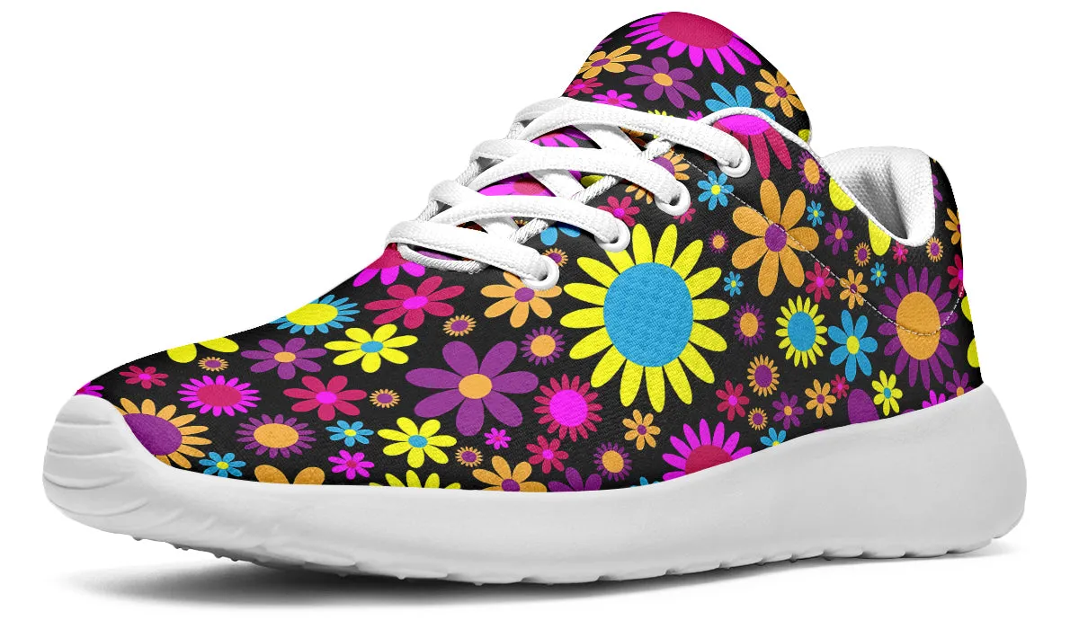 Funky Retro Flowers Sneakers