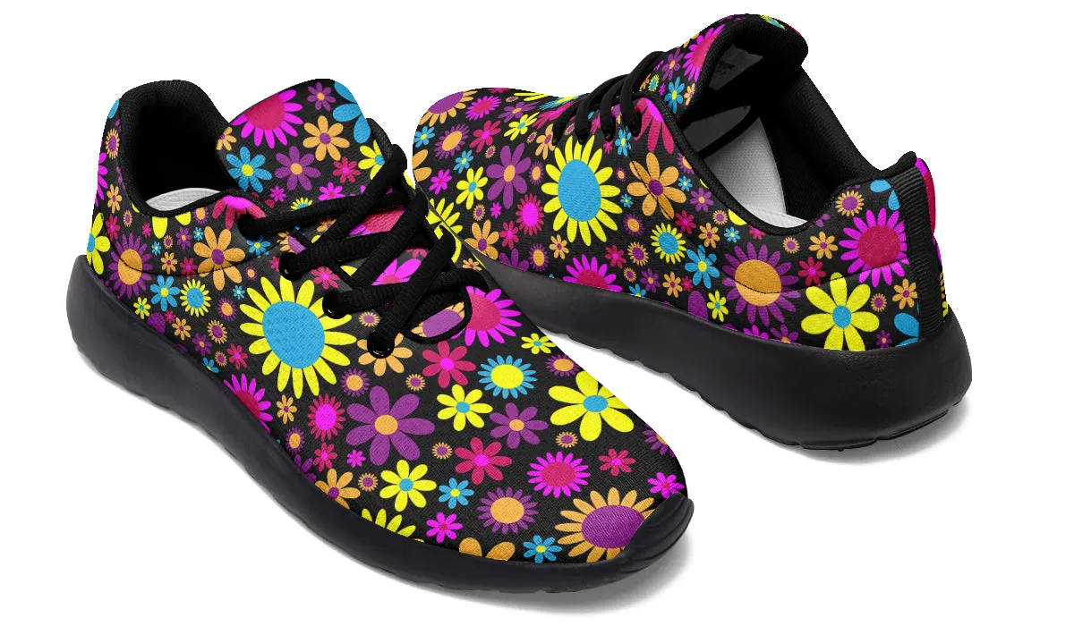 Funky Retro Flowers Sneakers