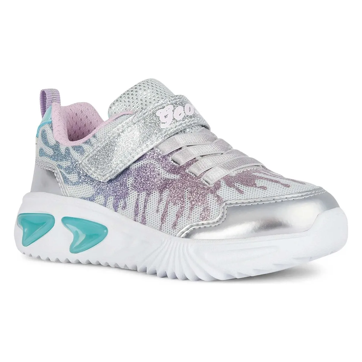 Geox Girl's Assister Silver/Pink (Sizes 26-32)