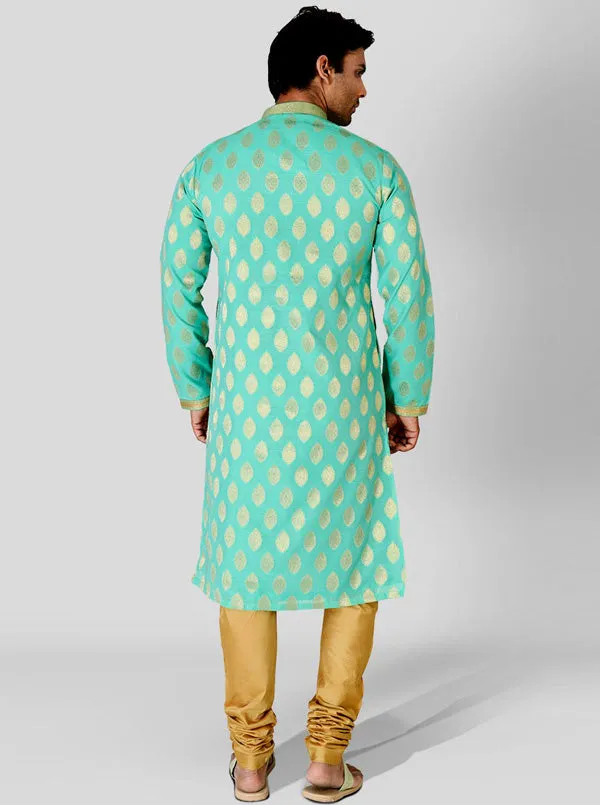 Green & Golden Kurta Set | Azania