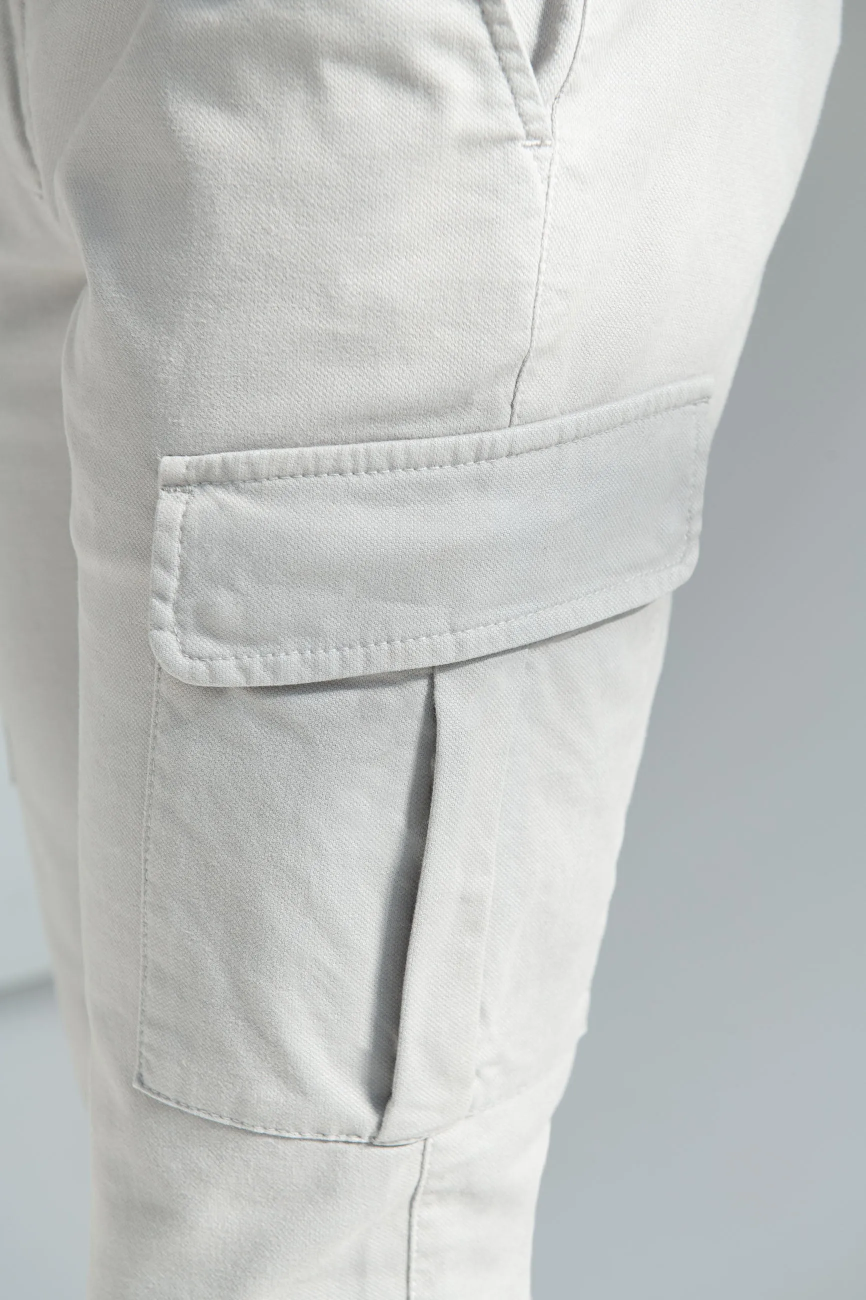 Grey stretch canvas cargo - Made in Italy