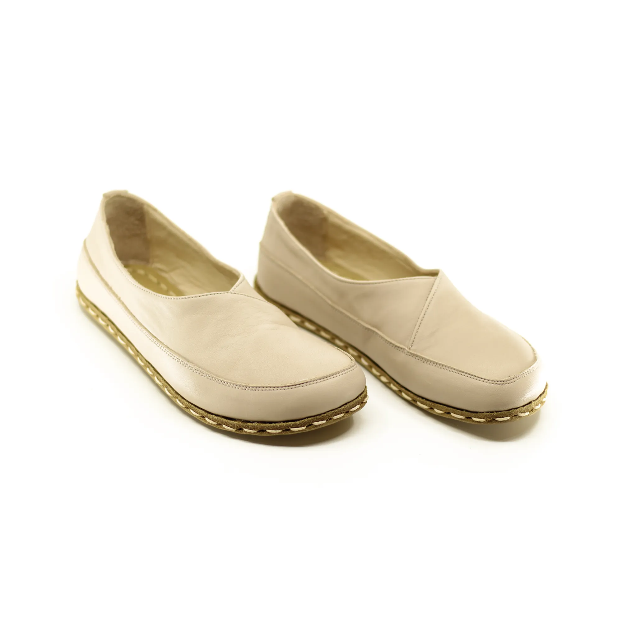 Handmade Barefoot Loafers for Women Cream