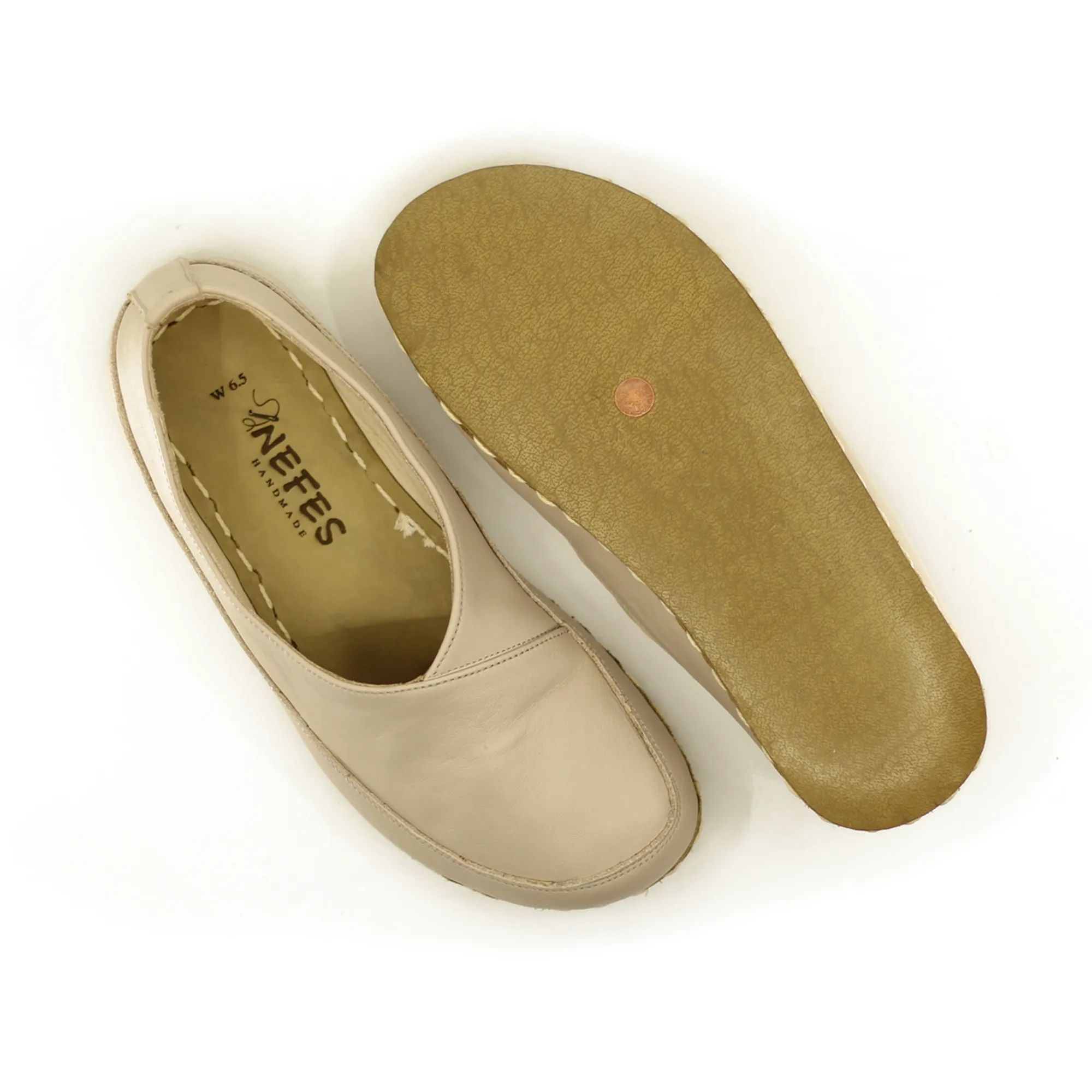 Handmade Barefoot Loafers for Women Cream