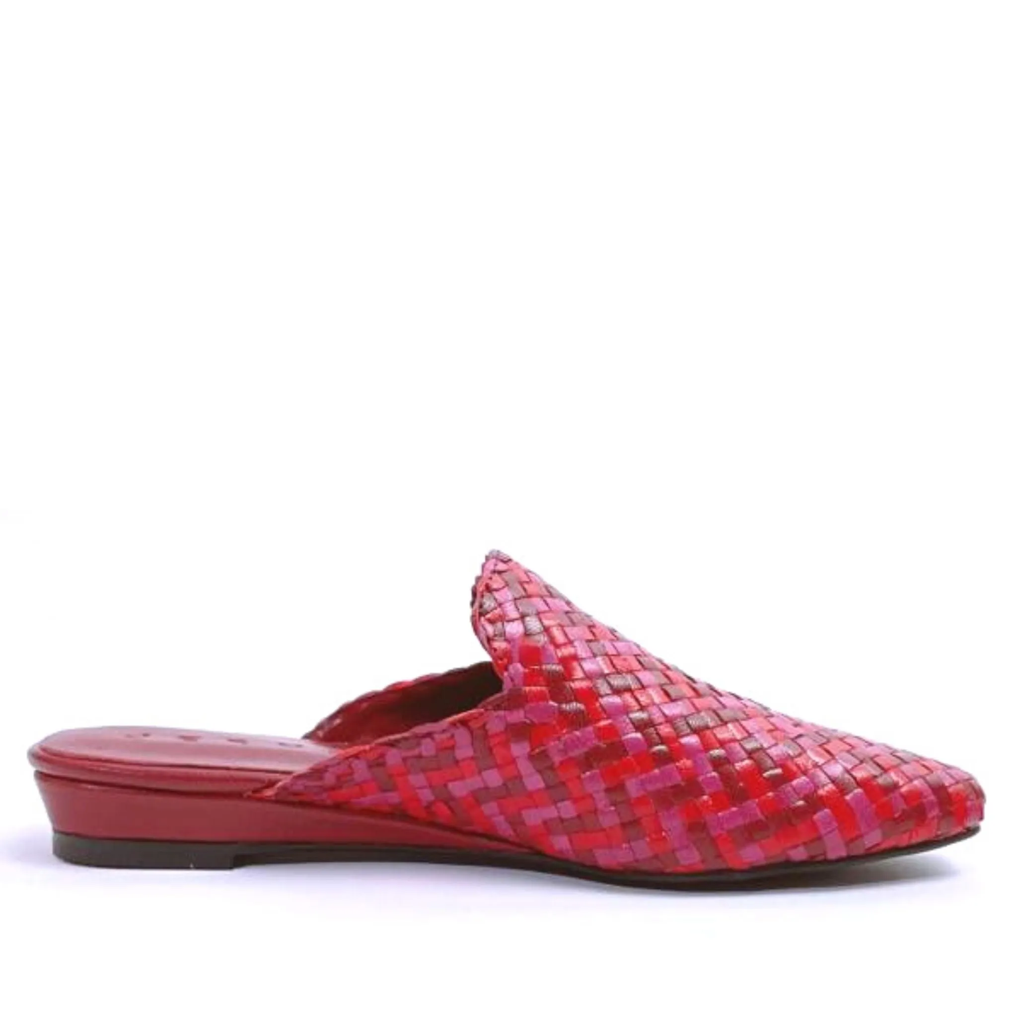 Handwoven leather flat mules - 4013019