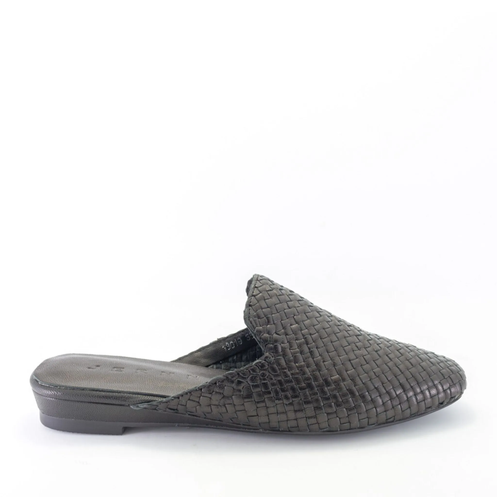 Handwoven leather flat mules - 4013019