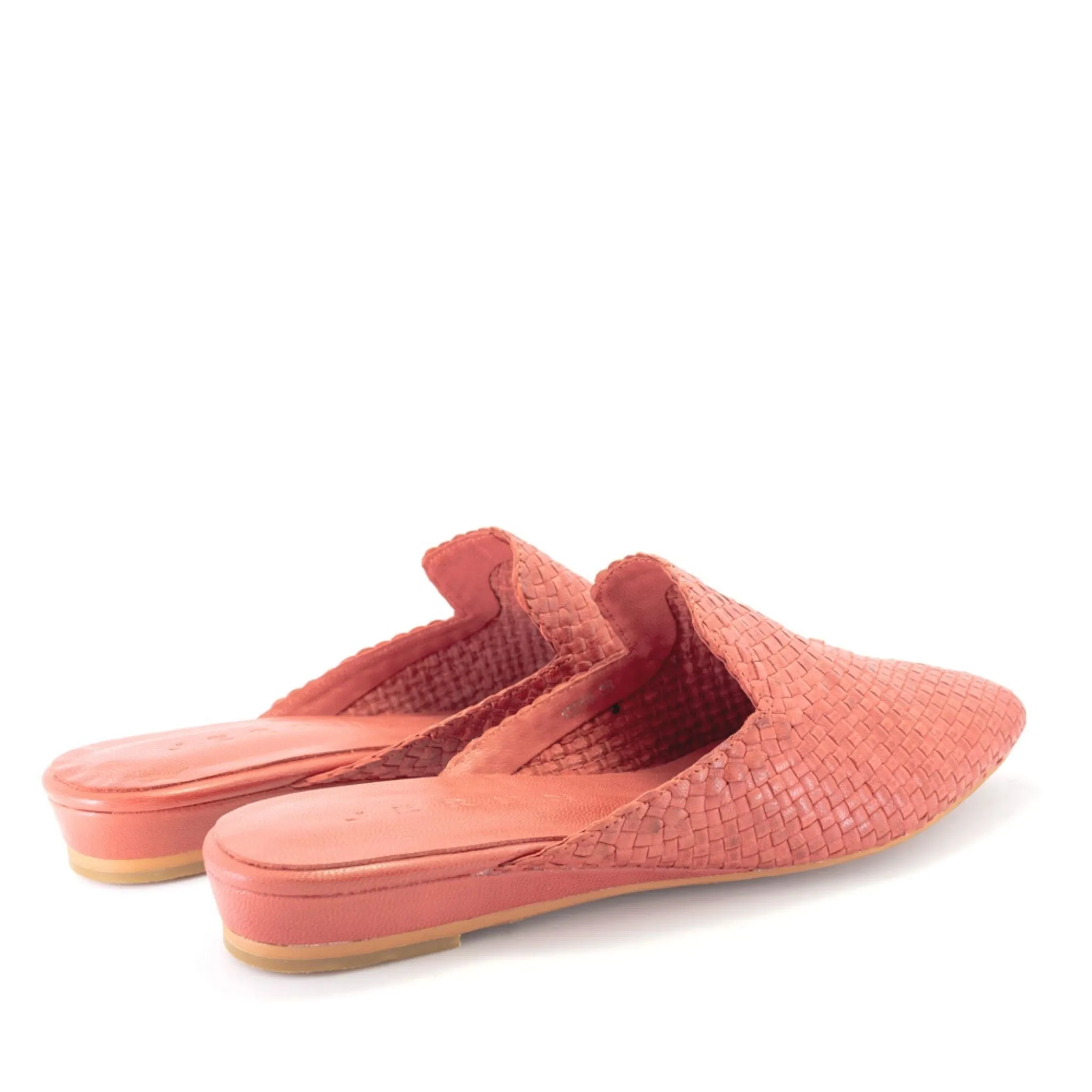 Handwoven leather flat mules - 4013019