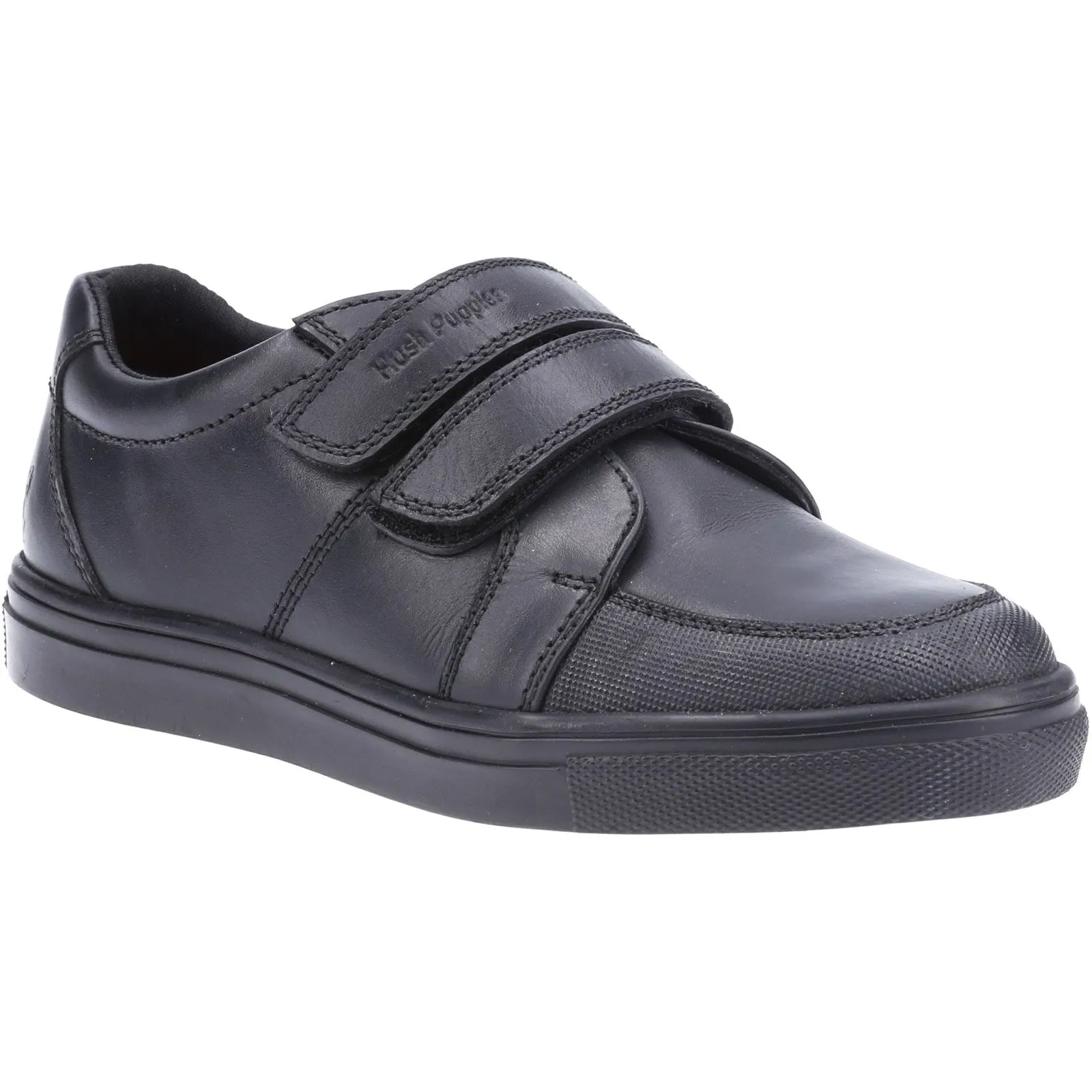 Hush Puppies Santos Jnr Boys Black School Shoe