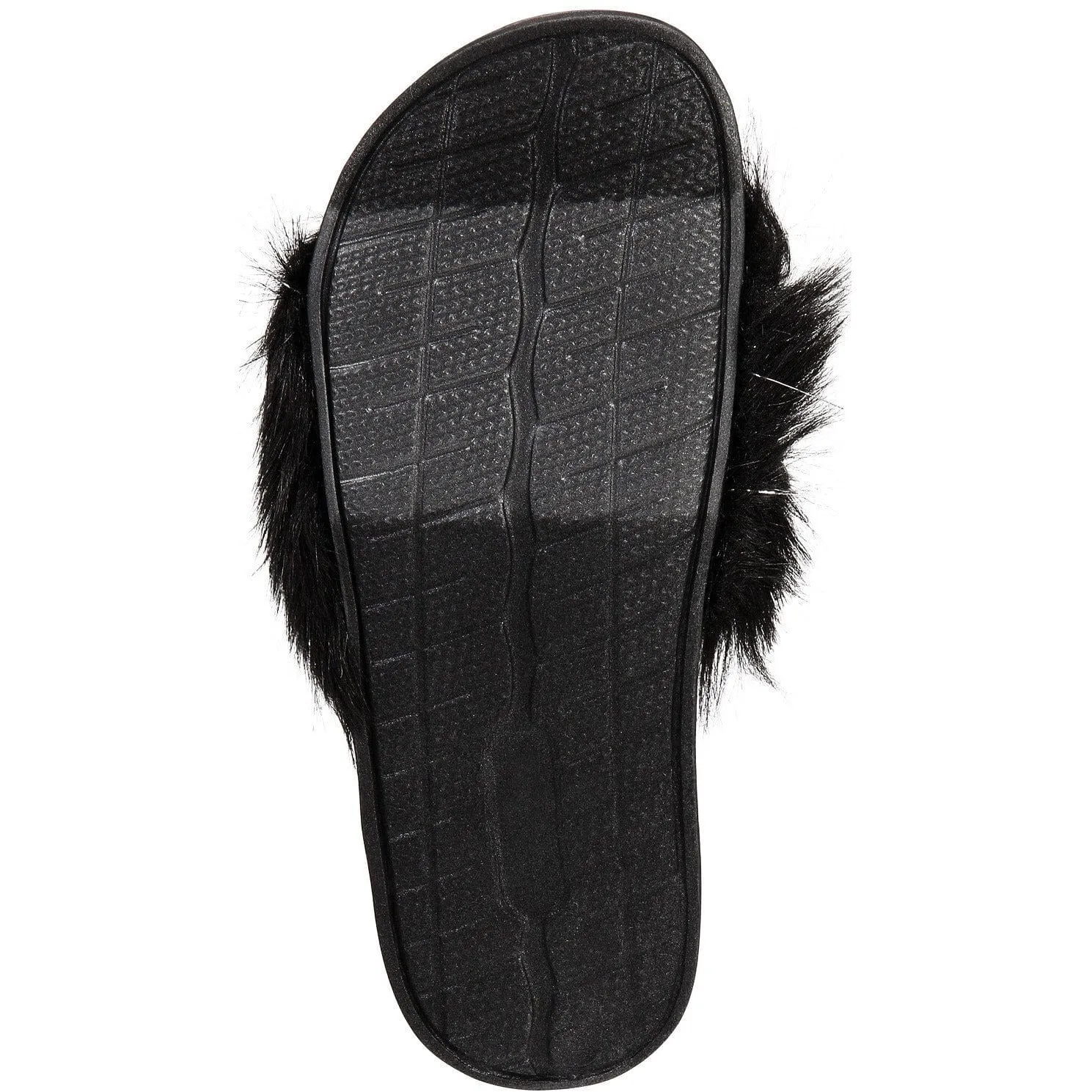 I.N.C. Faux-Fur Slide Slippers Black Size Large 9/10