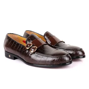 John Foster Double Monk Strap Coffee Leather Shoe