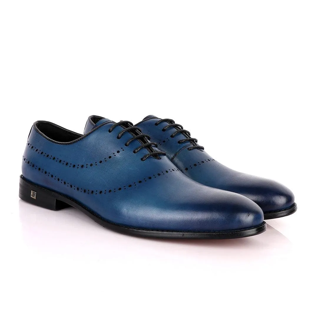 John Foster Exquisite Oxford Blue Leather Formal Shoe